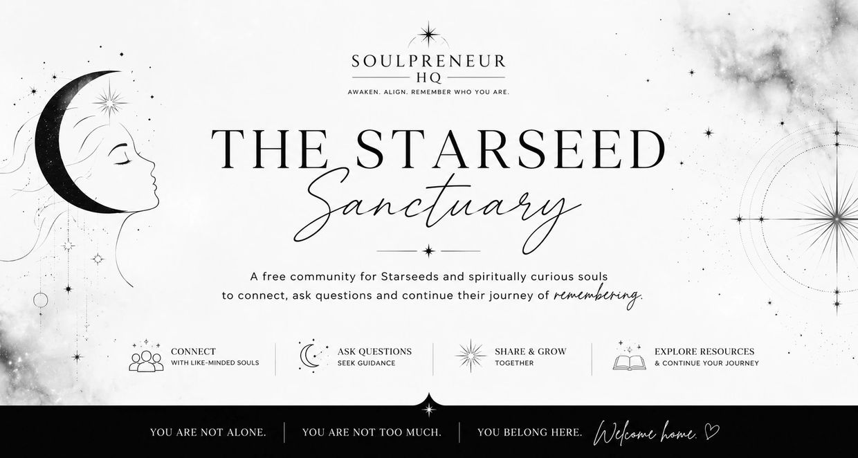 The Starseed Sanctuary community invitation for spiritual connection.