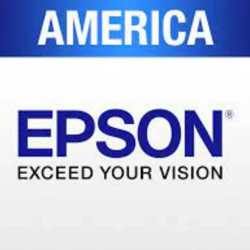 Epson logo with America and slogan.