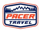 Logo of Pacer Travel featuring mountains and trees.