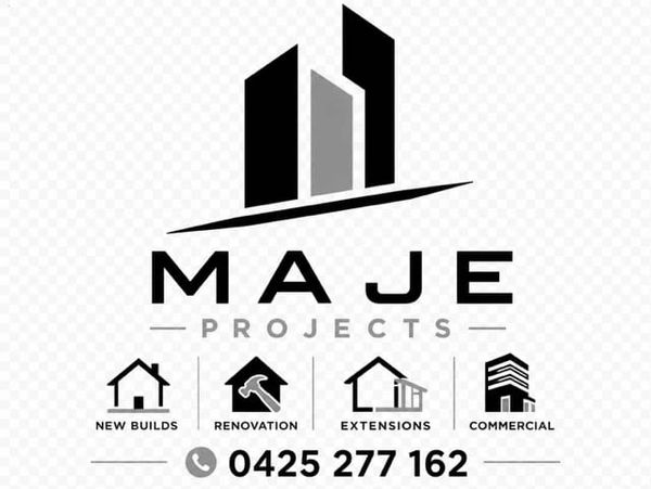 Logo for MAJE Projects with services in building, renovation, extensions, and commercial work.