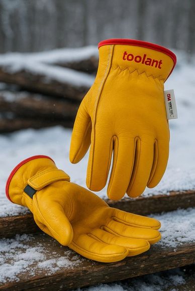 Toolant Winter Leather Work Gloves, built with 3M Thinsulate lining for real cold-weather performanc