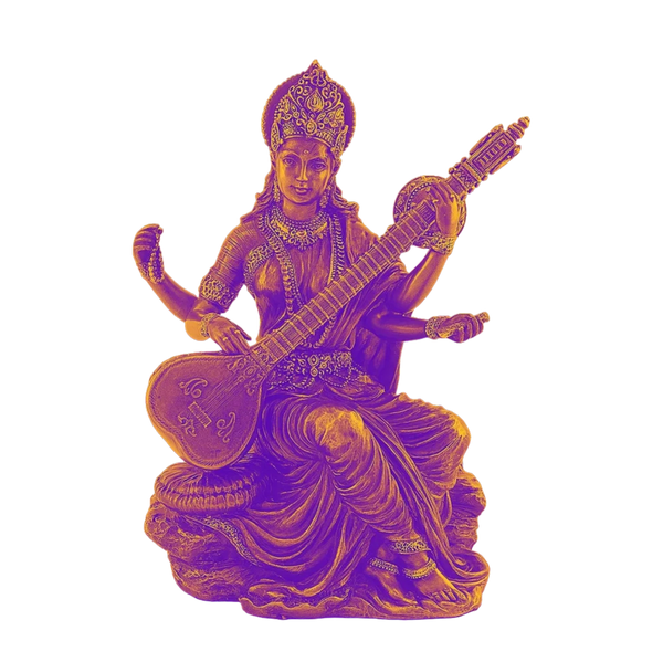 Saraswati is the Hindu goddess of wisdom, knowledge, learning, music, and the arts. 