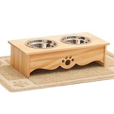 pet feeing bowl wood