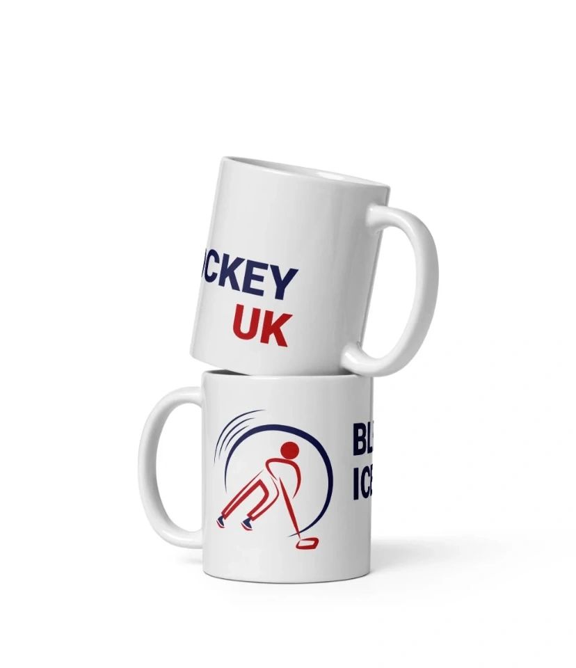 Image Shows two Blind Ice Hockey UK branded Mugs
