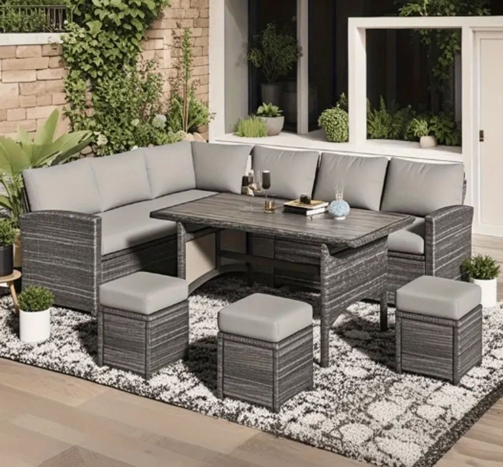 $449.99  -  Patio Furniture Set, 7pcs Outdoor Patio Furniture with Dining Table and Chairs