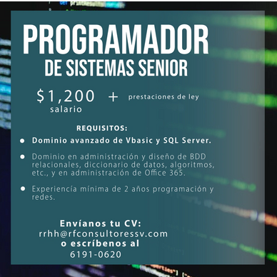 Oferta laboral de programador senior