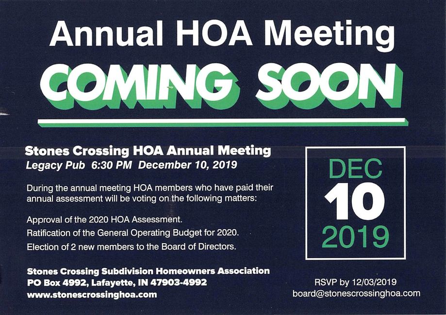 Stones Crossing Homeowners Association in Lafayette, Indiana