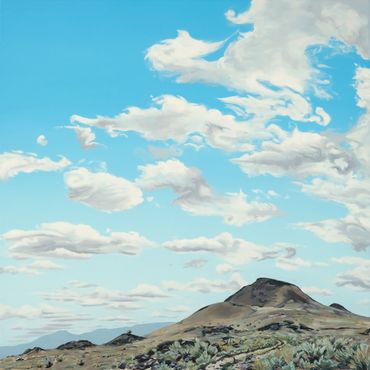  Vulcan Sky, oil on canvas, 2020, 40x40"