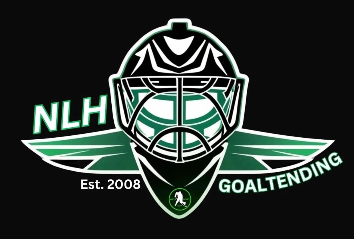 Logo of NLH Goaltending featuring a goalie mask and established date 2008.