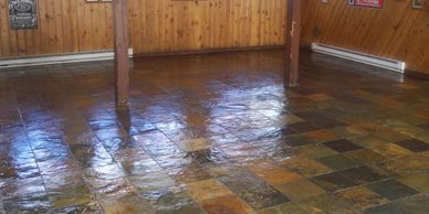 Slate floor clean and seal
