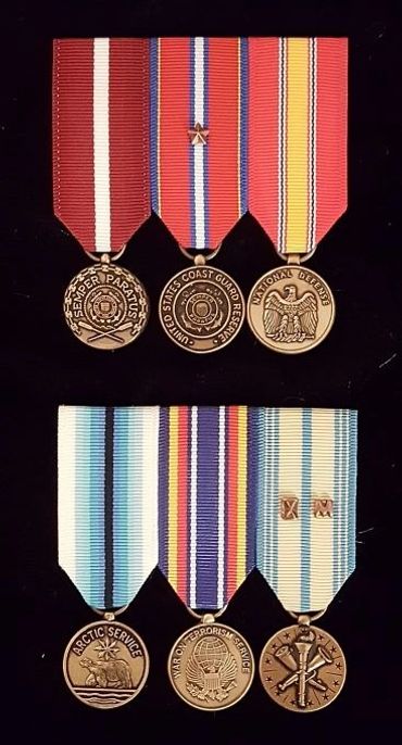 miniature medals USCG Coast Guard Good Conduct, Reserve, Reserves