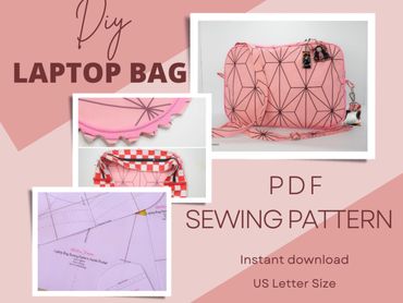 DIY Laptop Bag PDF Sewing Pattern, Nezuko, Monster High, Demon Slayer, DIY, etsy, pdf, download