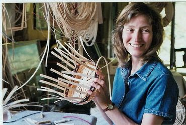 Meg making baskets