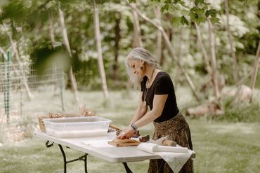Angie making beautiful paper