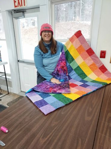 Finishing up a two day quilting retreat!  Nice job!