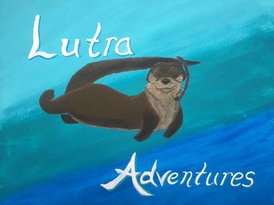 Lutra Adventures logo painted on canvas