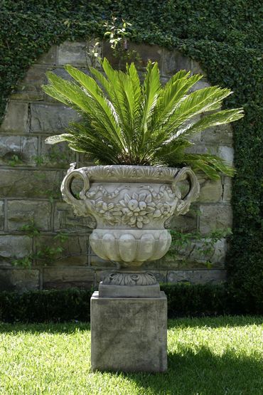 Stunning Vaso Lessona, a replica of a traditional urn once adorning a villa in Florence Italy. Plant