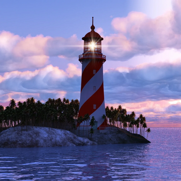 candy cane lighthouse
