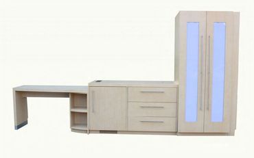 Desk with Credenza and Armoire 