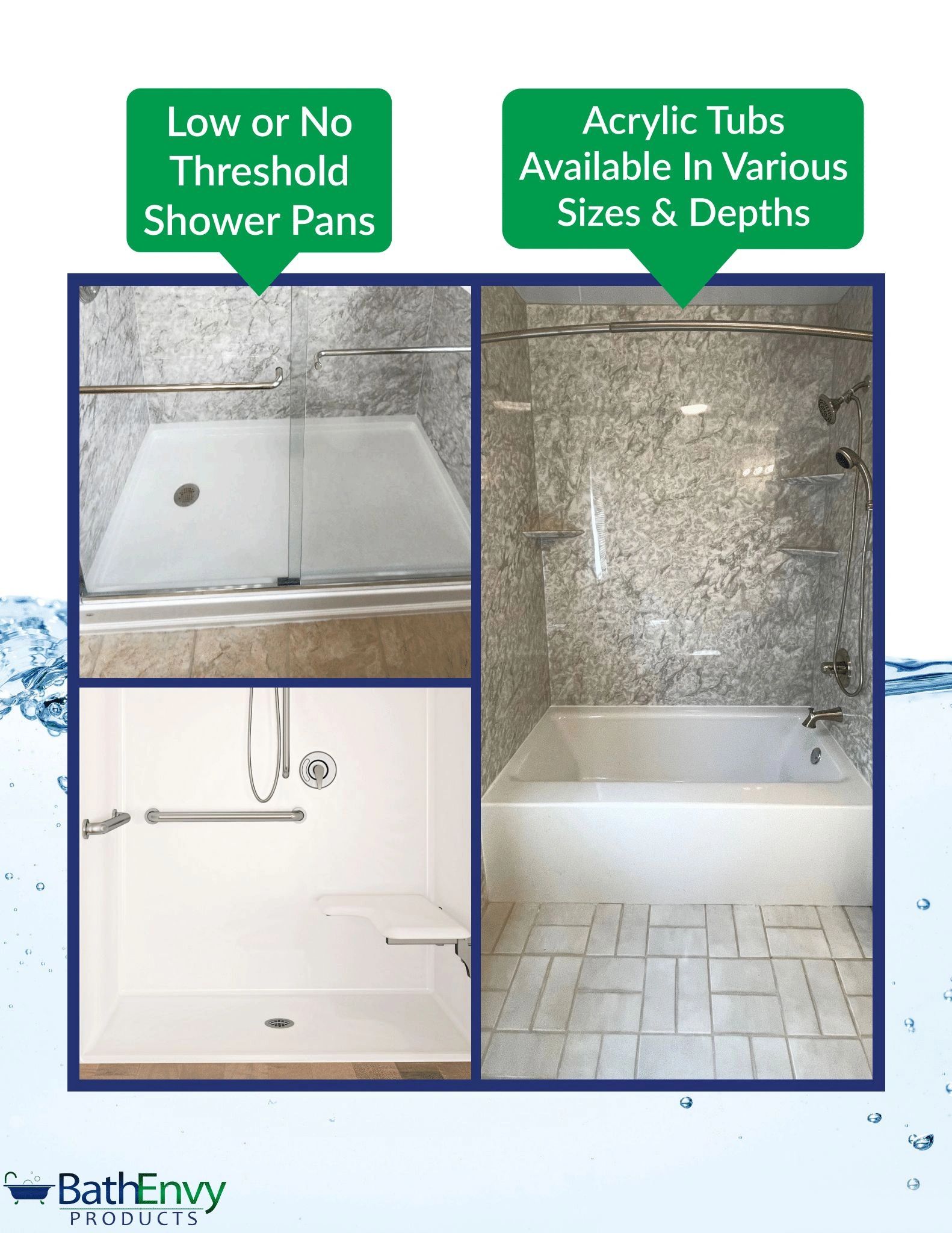 RE-BATH 
NEW SHOWER 
TUB REMOVAL   SHOWER INSTALL 

