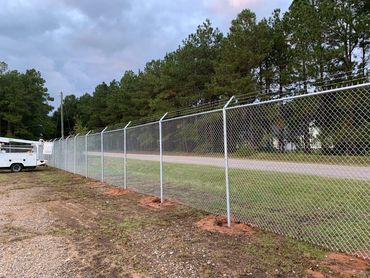 8ft Commercial Chain Link with Barbed Wire