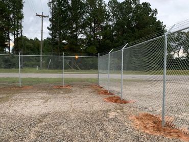 8ft Commercial Chain Link with Barbed Wire
