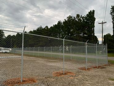8ft Commercial Chain Link with Barbed Wire