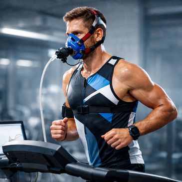 Athlete testing VO₂ max on treadmill