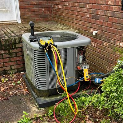 Home unit showing gauges connected, fixing a problem. 