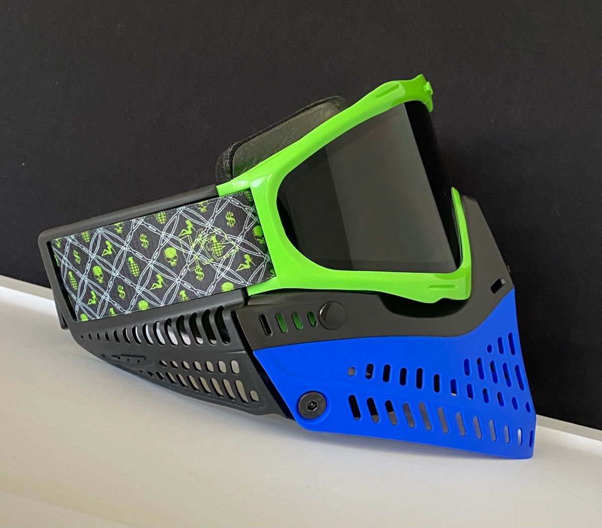 Custom JT Proflex Paintball Mask Goggle w/ Smoke Thermal Lens Lime