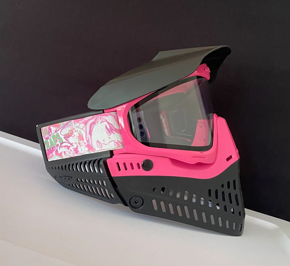 Custom Pink Pink Black JT Proflex Paintball Mask Goggle w/ Clear