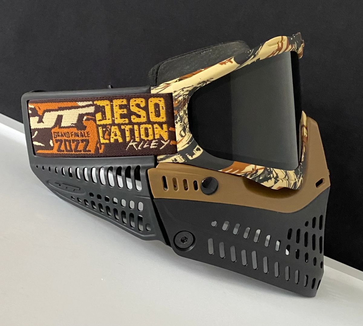 JT Proflex Paintball Goggle Mask w/ Smoke Thermal Lens Brown