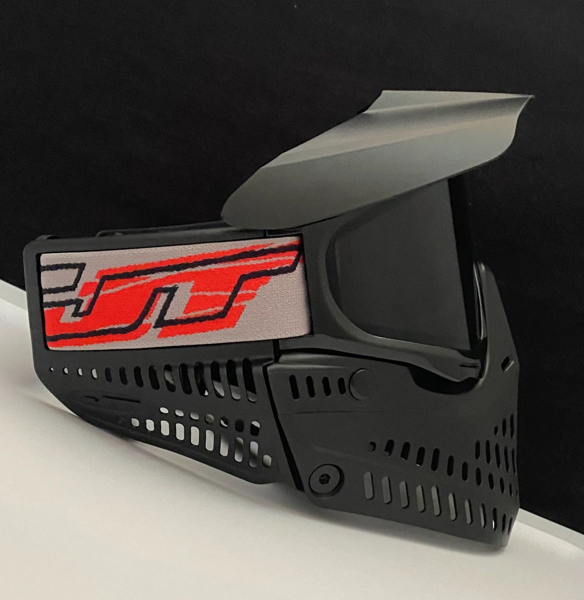 JT Proflex Paintball Mask Goggle w/ Smoke Thermal Lens Red Gray