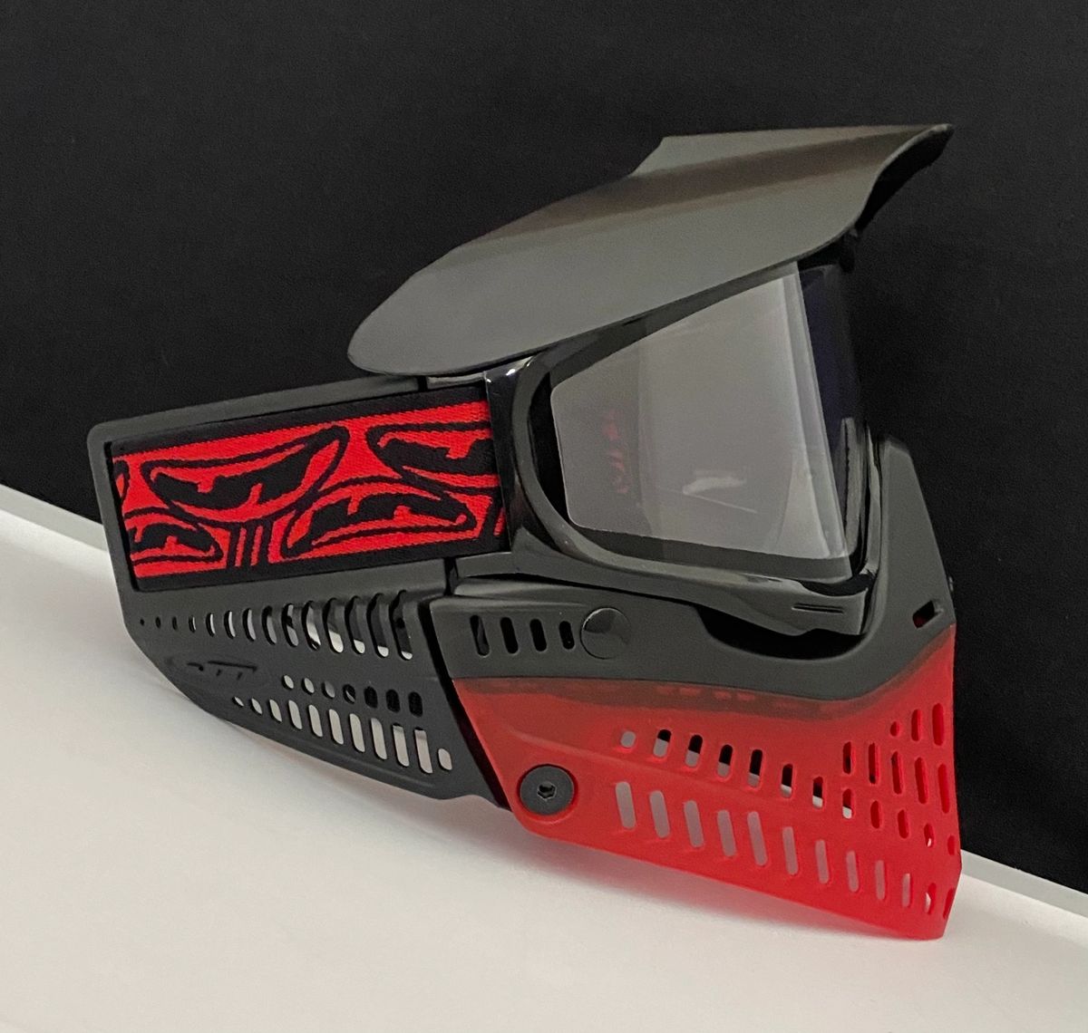 Custom ICE Red Limited Edition JT Proflex Paintball Goggle Mask  Translucent/ Clear Lens - Red & Black