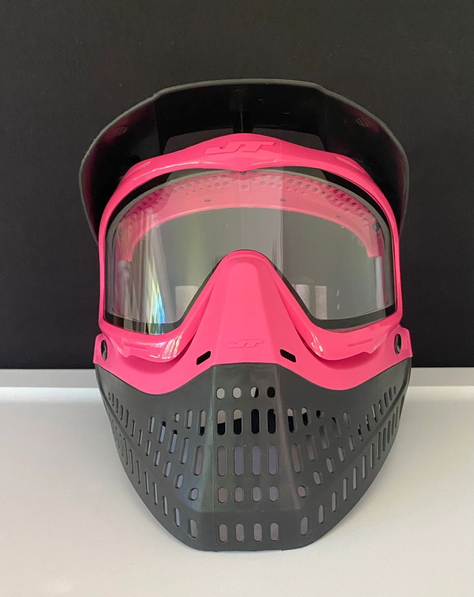 Custom Pink Pink Black JT Proflex Paintball Mask Goggle w/ Clear Thermal  Lens - Racing Strap