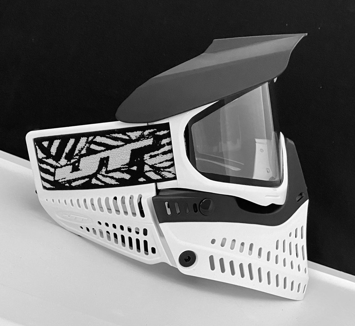 JT Proflex Paintball Mask Goggle w/ Clear Thermal Lens - Zebra Black White