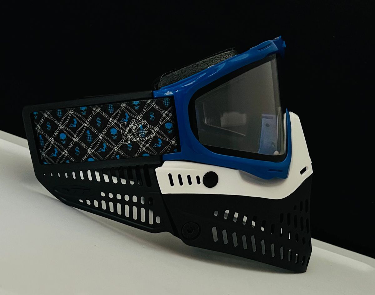 Custom Limited Edition JT Proflex Paintball Goggle Mask Blue, White