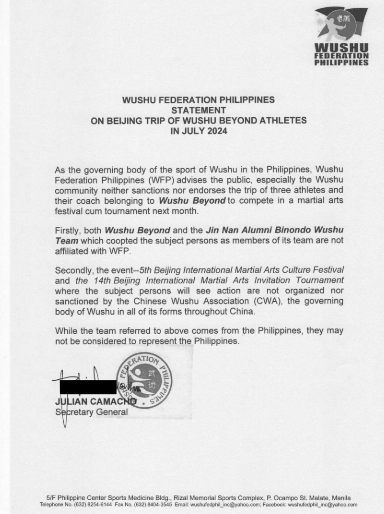 Official Statement