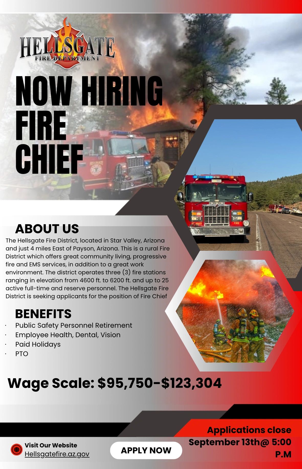 Hiring Fire Chief flyer announcement