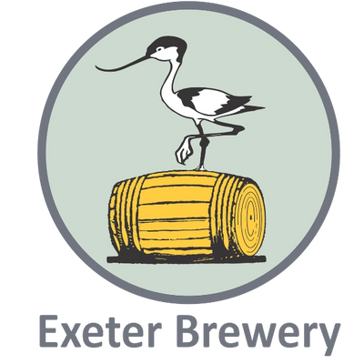 Logo of Exeter Brewery featuring a bird on a barrel.