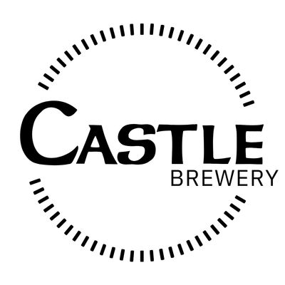 Logo of Castle Brewery with a circular dotted border.