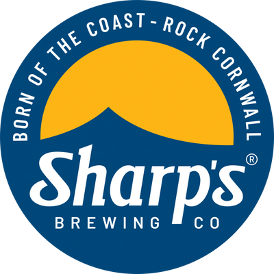Sharp's Brewing Co. logo with coastal and rock theme from Cornwall.