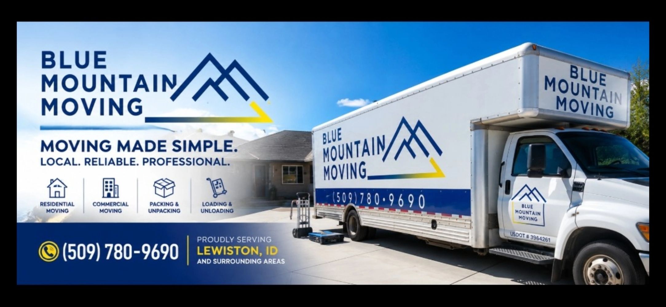 Blue Mountain Moving offers local and professional moving services with contact info.