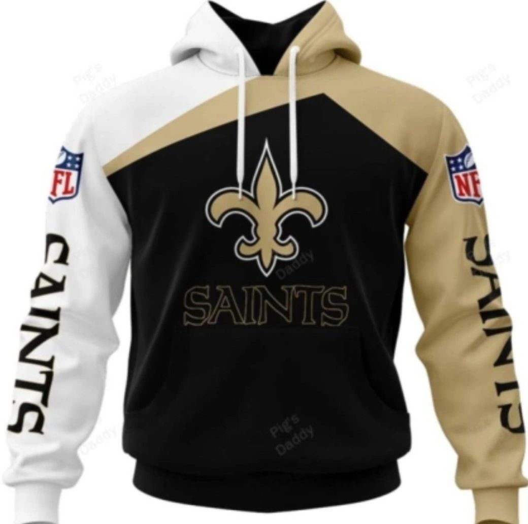 New Orleans Saints Fleur de Lis Hooded Sweatshirt - BLACK & GOLD