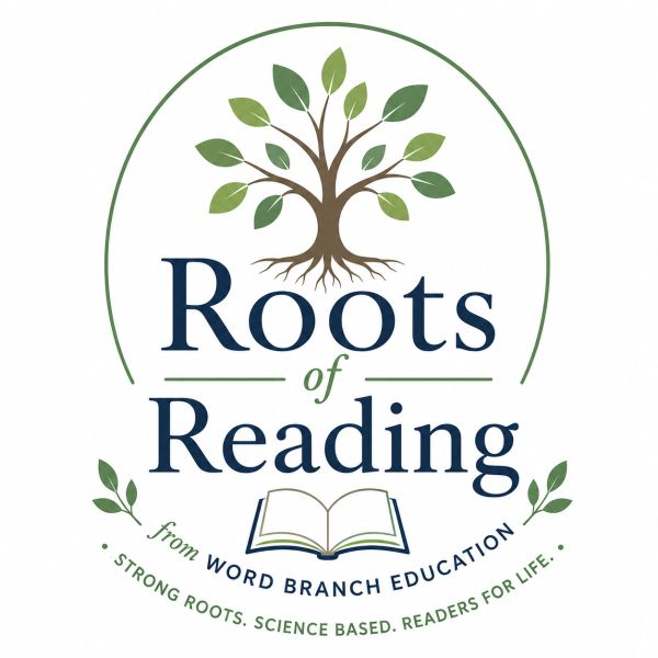 Logo of Roots of Reading featuring a tree and an open book.