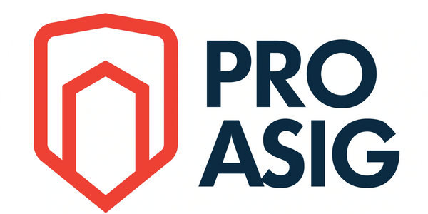 Logo of Pro Asig featuring a red shield and bold text.