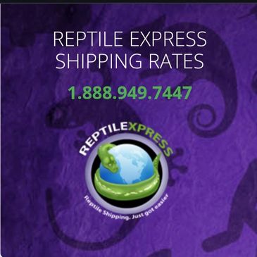 Reptile Express shipping rates with contact number 1.888.949.7447.