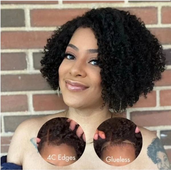 Ohhhlalahair 8inch kinky curly Glueless lace front wig