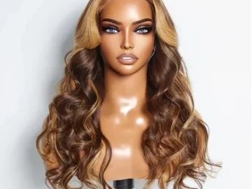 Ohhhlalahair 24 inch 5''x5'' Body wave Glueless Gorgeous Highlights Lace Closure Wig 100% Human Hair