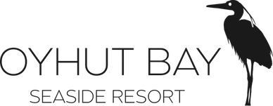 Logo of Oyhut Bay Seaside Resort featuring a bird silhouette.